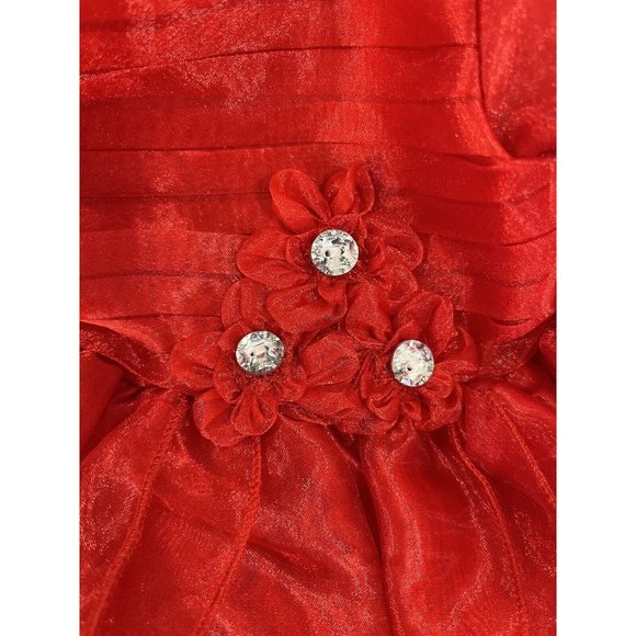 Nannette Baby Red Tulle Sheer Dress 18 months Circle Party - Picture 6 of 14